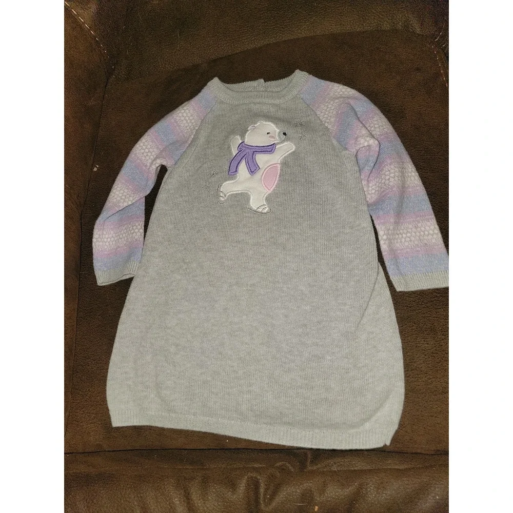 Gymboree layette line cubs and hugs bear sweater dress‎ size 12 18 months
